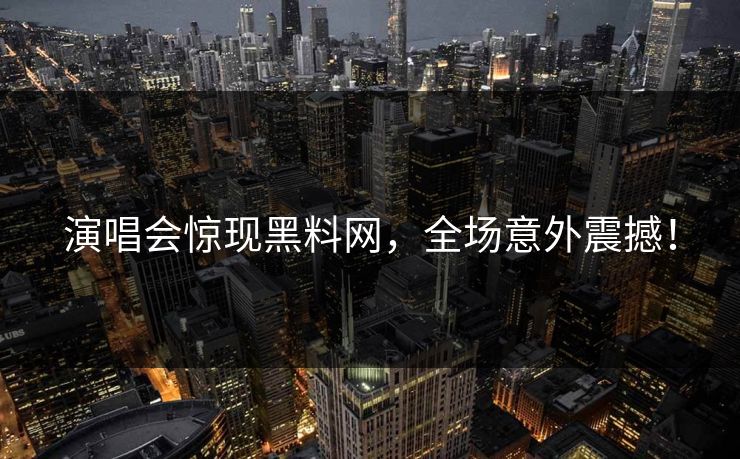 演唱会惊现黑料网，全场意外震撼！