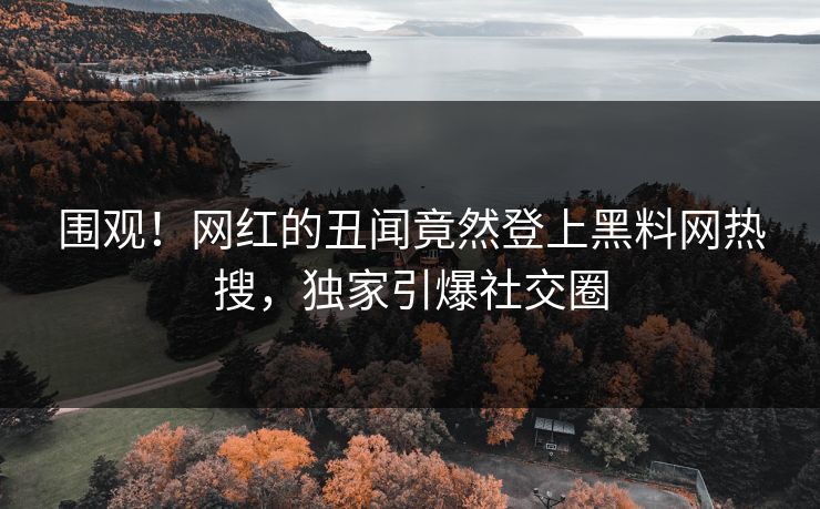 围观！网红的丑闻竟然登上黑料网热搜，独家引爆社交圈